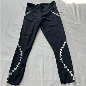 Urban Savage Black/Silver Scalloped Leggings